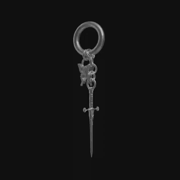 Butterfly dagger earring